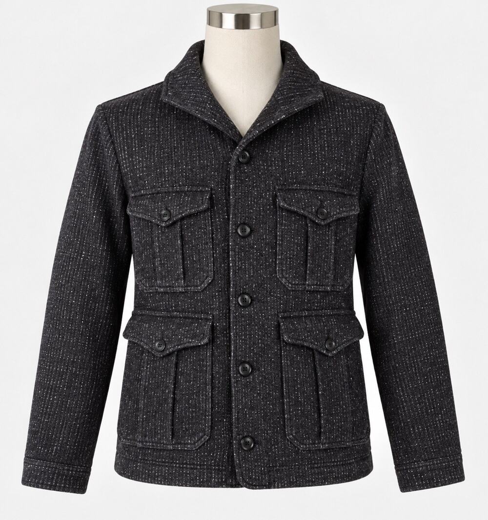 J. Crew Wallace & Barnes Men's Shawl Collar Salt & Pepper Preppy Jacket Sz M